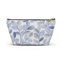 Cherry Plum Leaves Accessory Pouch w T-bottom in Blue